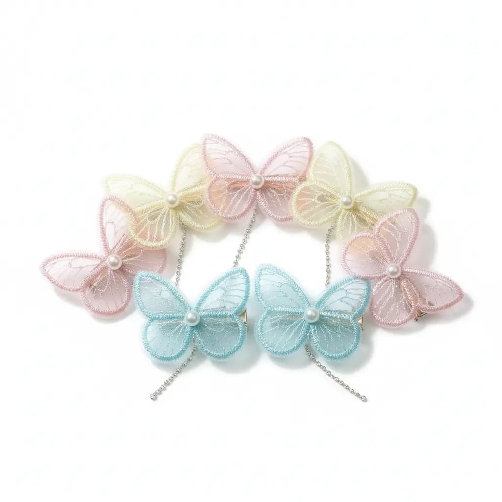 Butterfly Lace Hair Clip with Chain