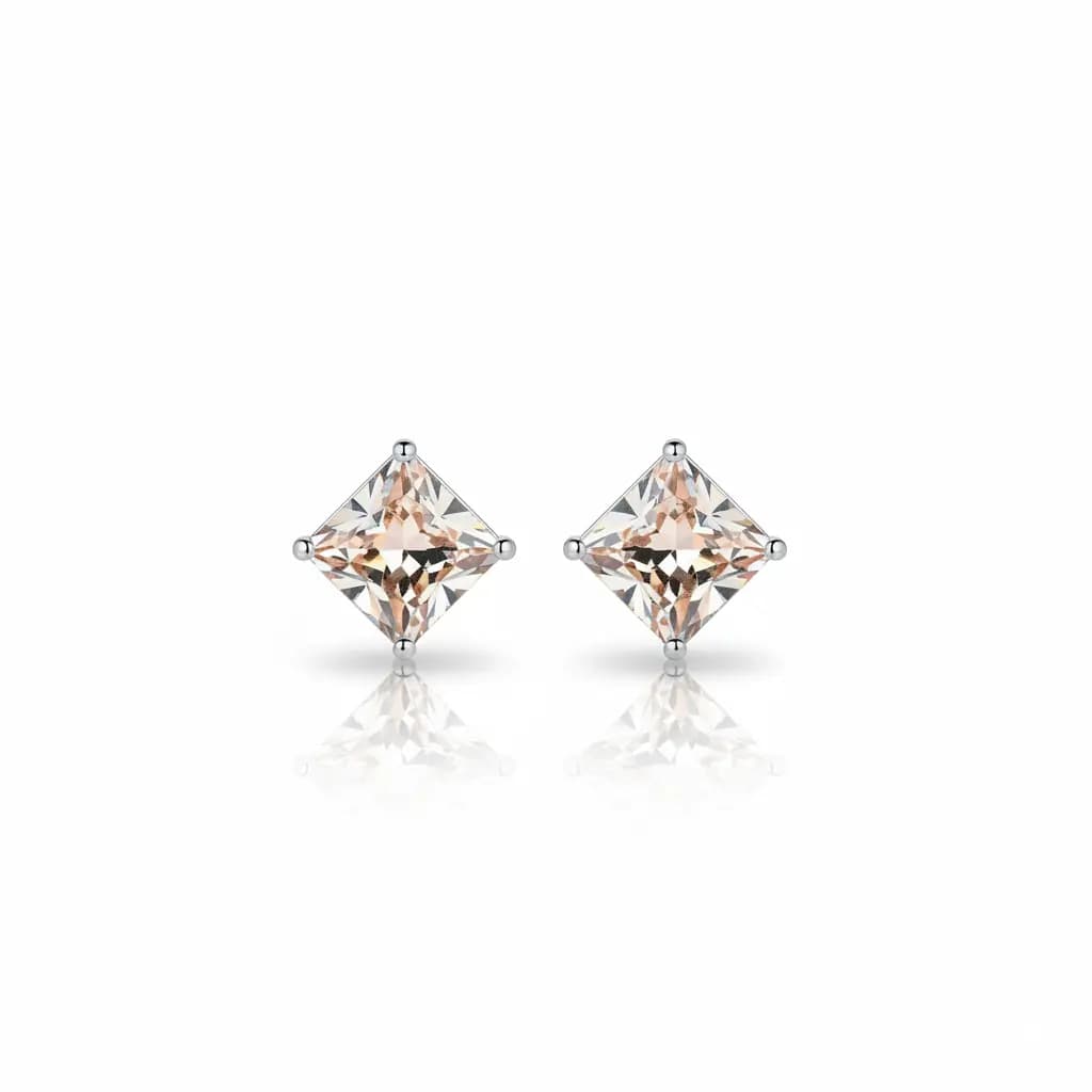 Crystal Square Stud Earrings